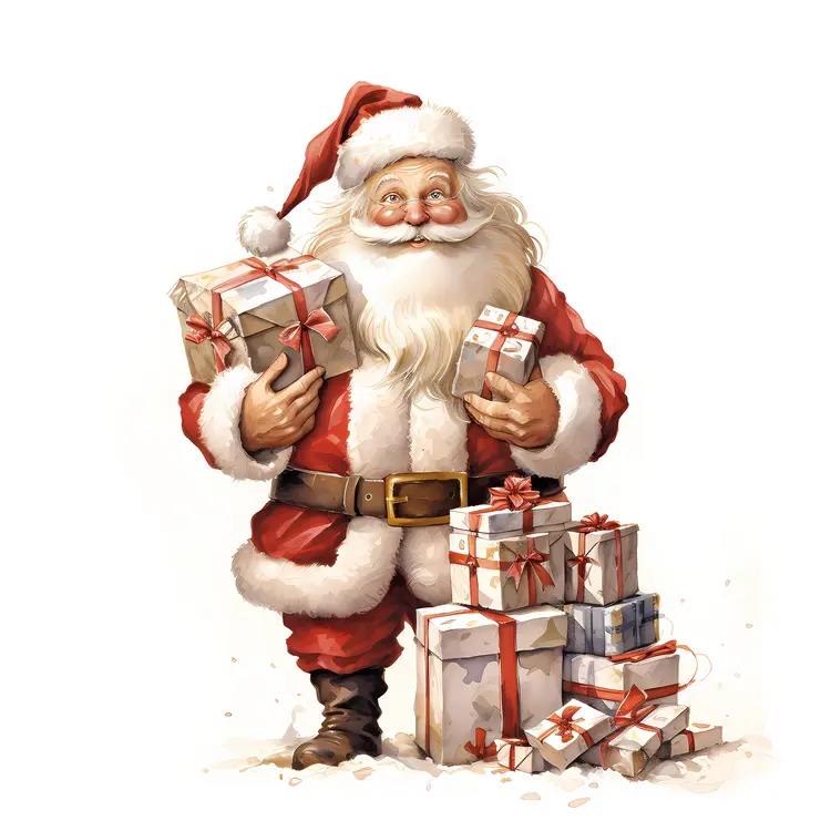 Santa Claus Carrying Gifts