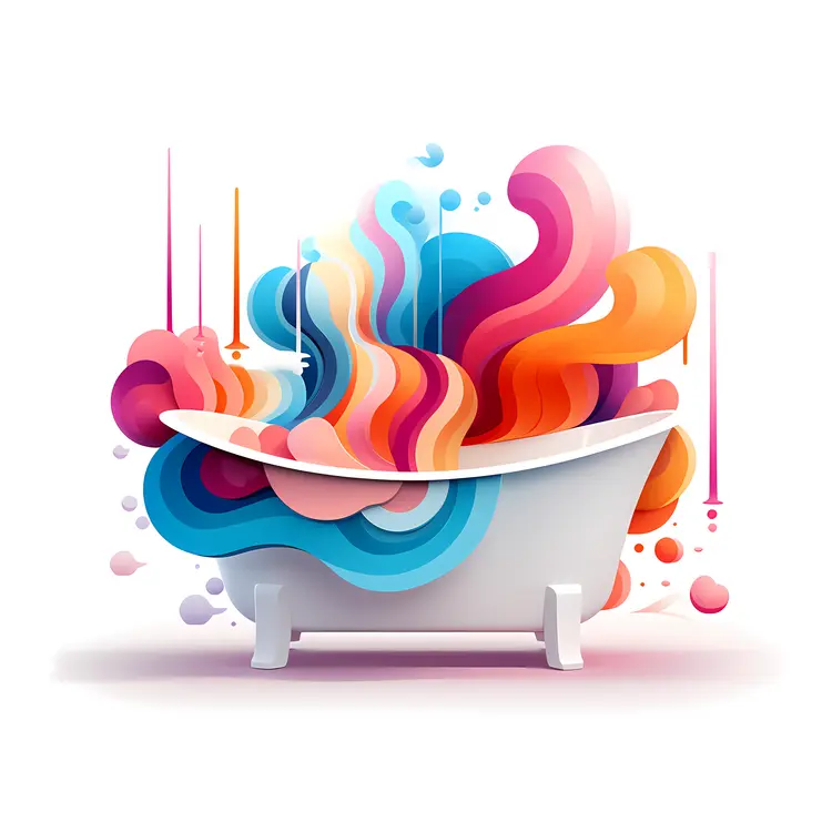Colorful Bathtub with Abstract Patterns
