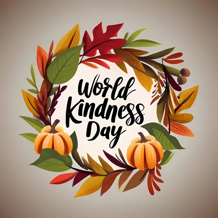 World Kindness Day with Pumpkins and Leaves