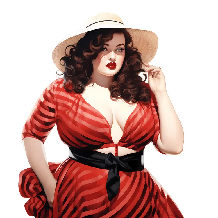 Stylish Woman in Red Dress