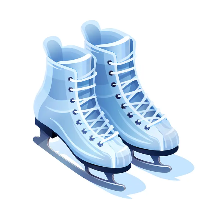 Blue Ice Skates for Winter Sports