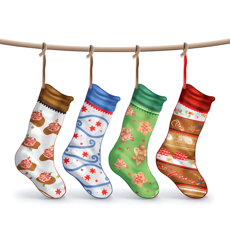 Christmas Stockings with Festive Decorations