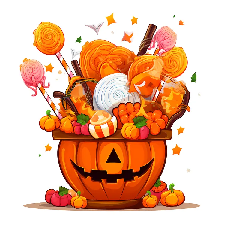 Festive Jack-o'-lantern with Halloween Candy