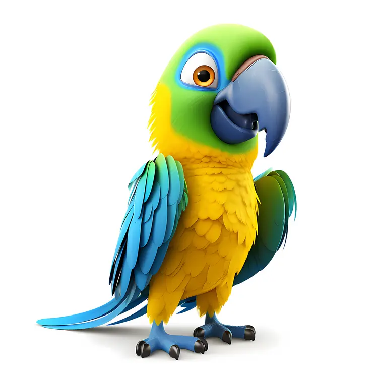 Colorful Cartoon Parrot Illustration
