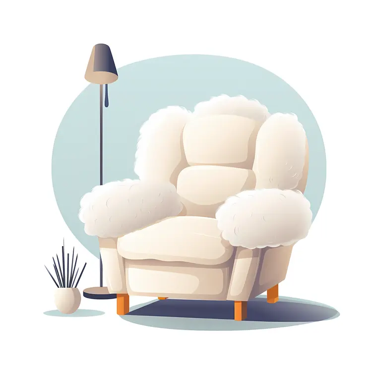 White Armchair with Lamp