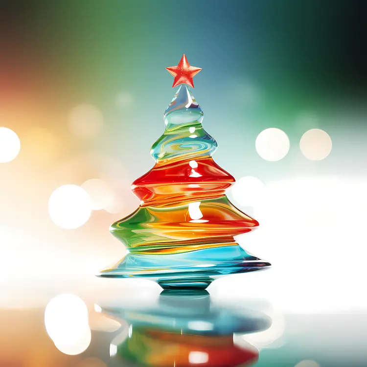 Rainbow Glass Christmas Tree Decoration