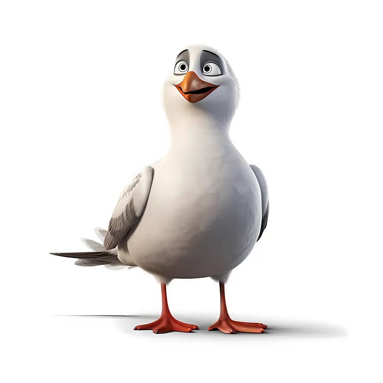 Happy Cartoon Seagull