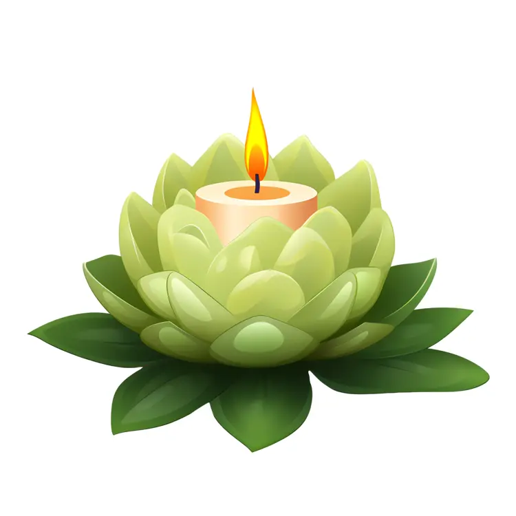 Green Flower Candle for Relaxation