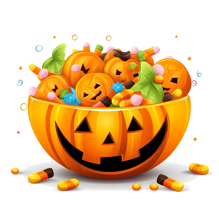 Halloween Jack-o'-lantern Filled with Candy