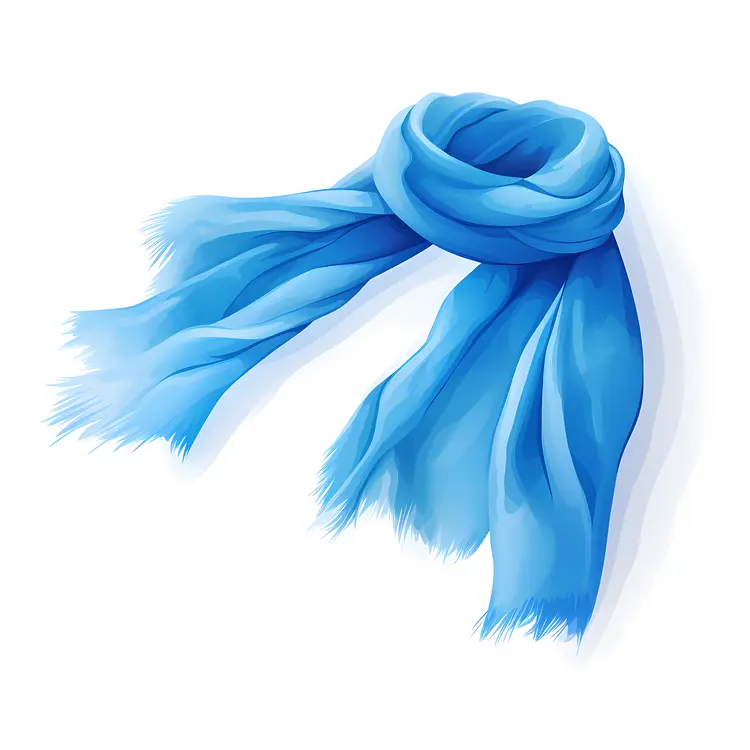 Blue Flowing Scarf