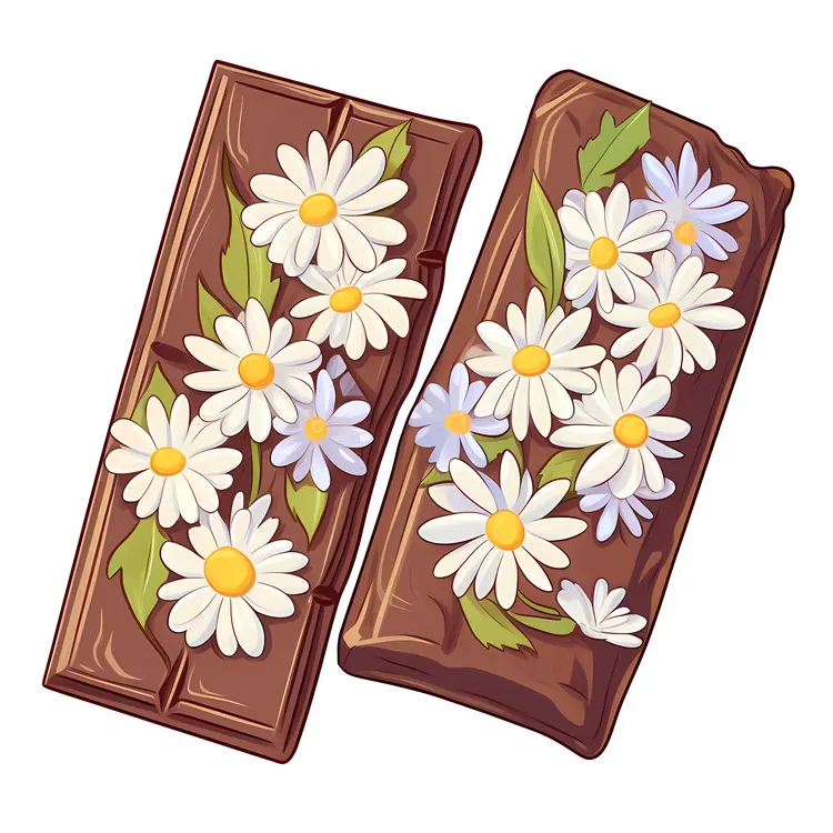 Decorative Chocolate Bars with Daisies