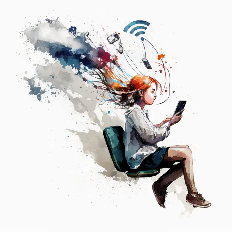 Digital Connectivity Concept with Girl Using Smartphone