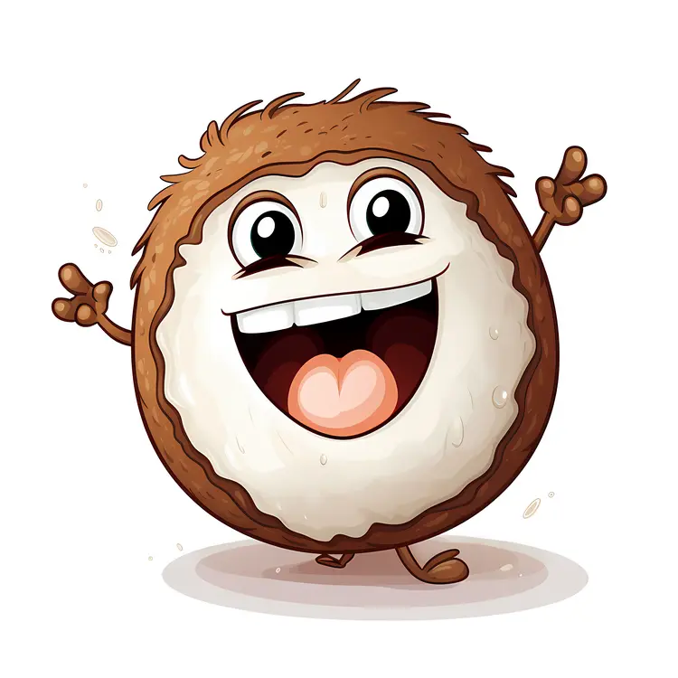 Joyful Cartoon Coconut