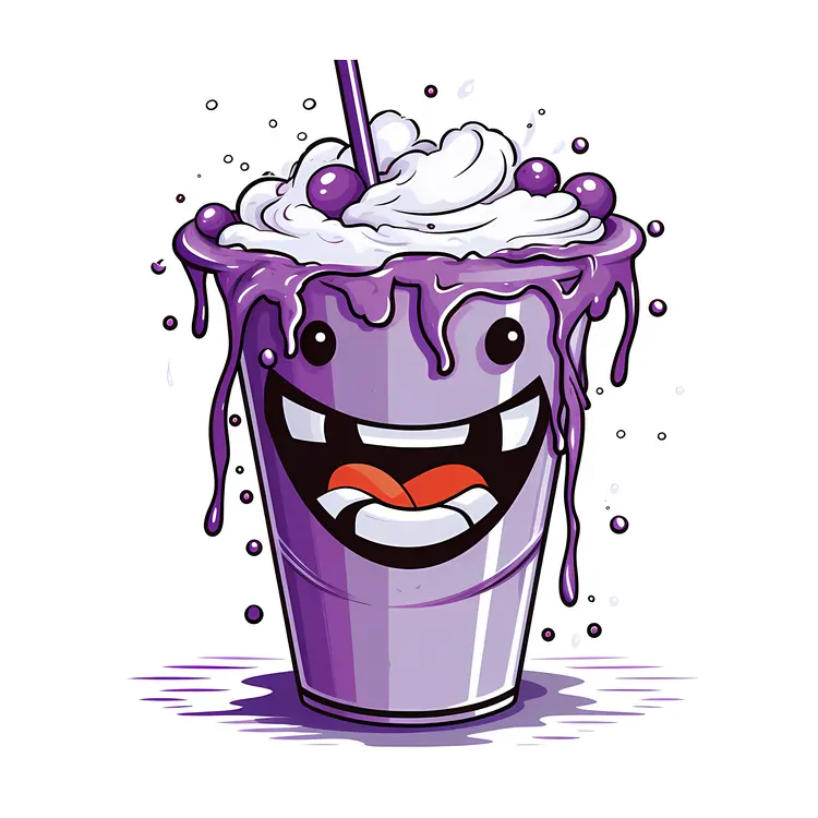 Fun Cartoon Purple Milkshake