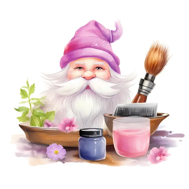 Santa Claus with Painting Supplies