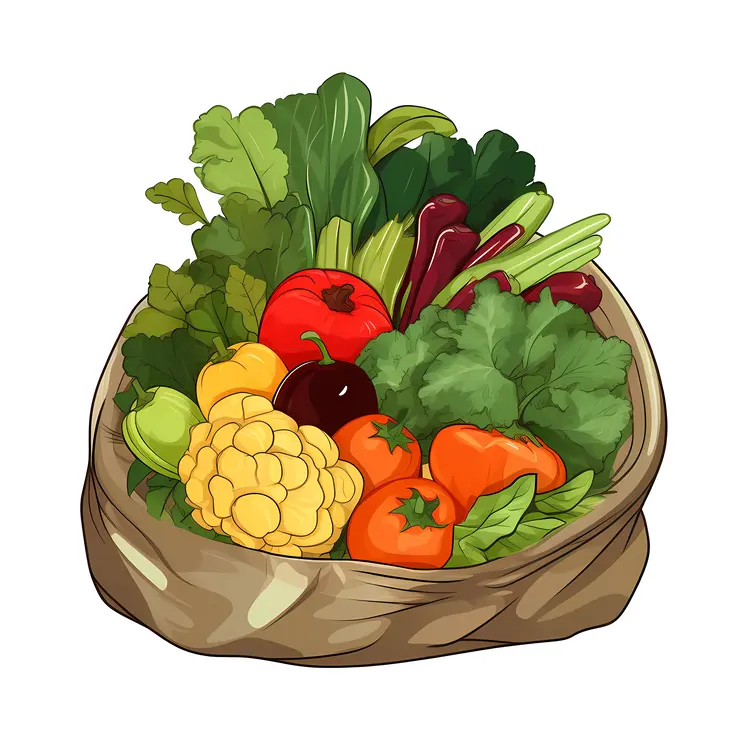 Fresh and Healthy Vegetables in a Brown Bag