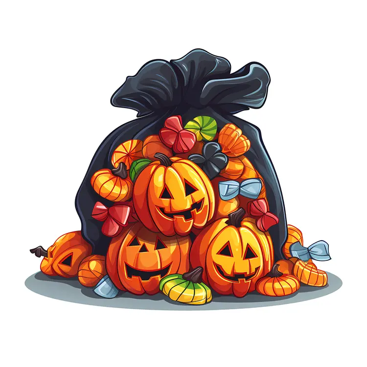 Halloween Candy Bag with Jack-o'-Lanterns