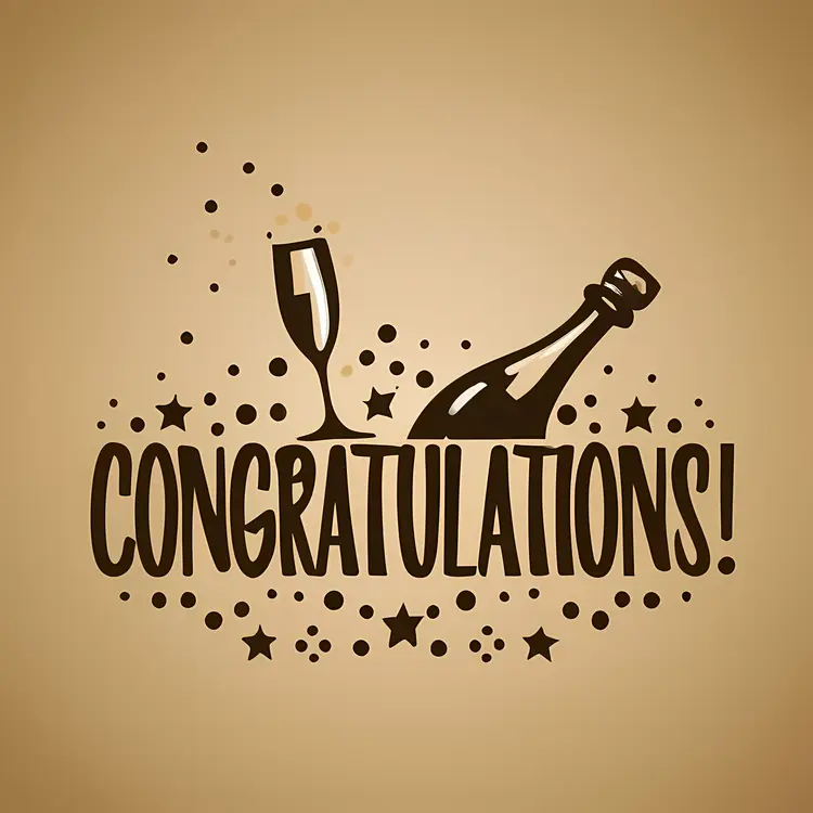 Congratulations with Champagne Glass