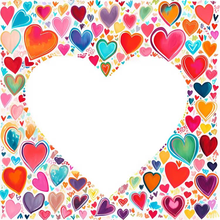Multicolored Heart Frame