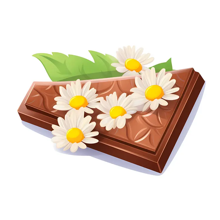 Chocolate Bar with Daisies Decoration
