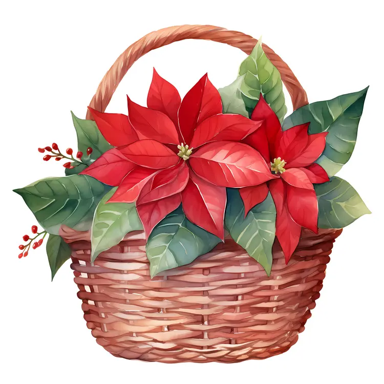 Beautiful Poinsettia Basket for Christmas Decor