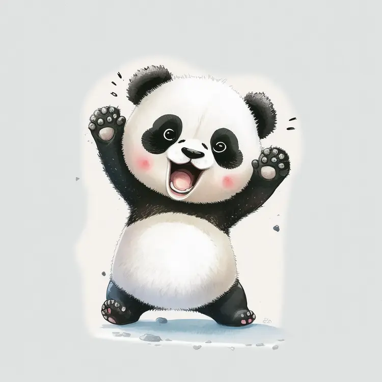 Cute Cartoon Panda Illustration