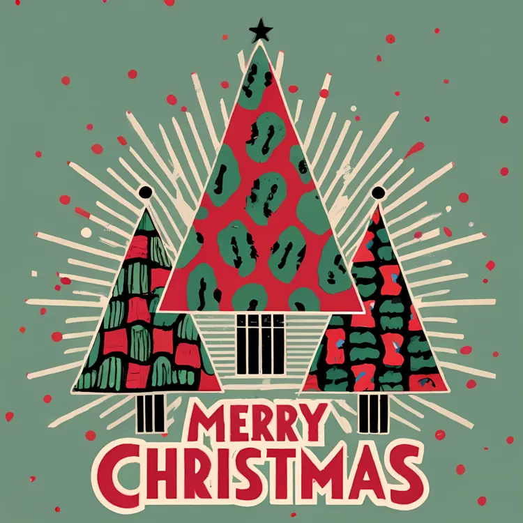 Merry Christmas with Patterned Trees