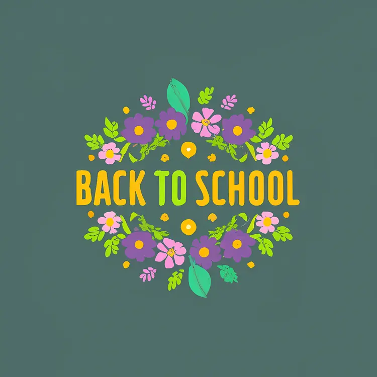 Simple Back to School Text with Flowers