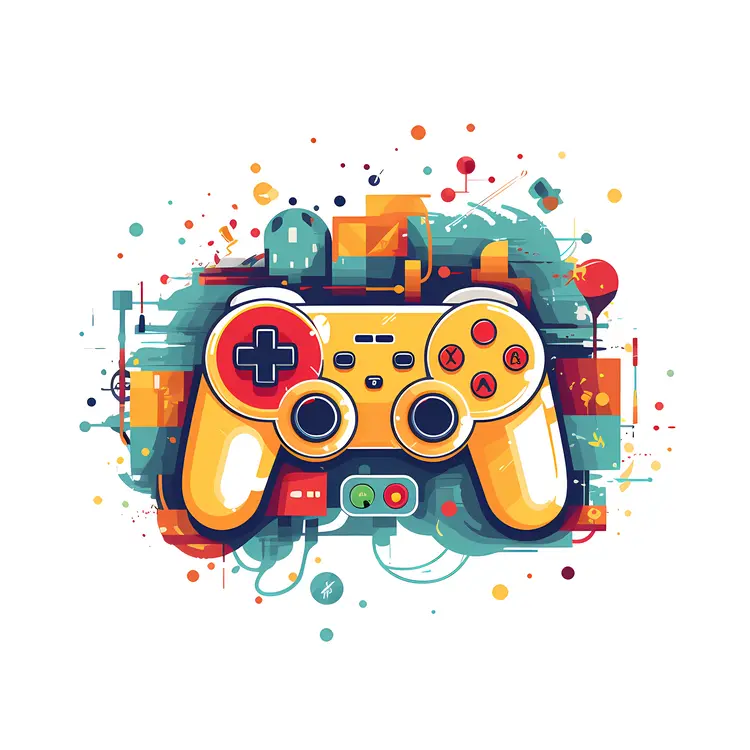 Colorful Game Controller Illustration