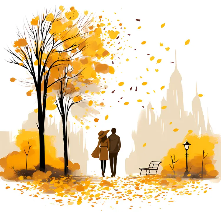 Autumn Walk in Illustration