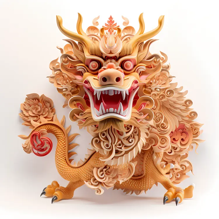 Wooden Dragon Illustration