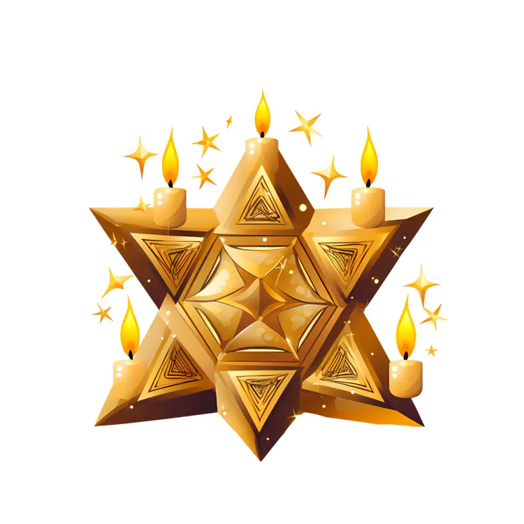 Geometric Golden Star Candles