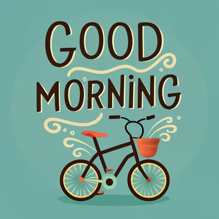 Good Morning Bicycle Illustration