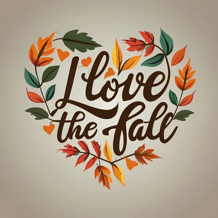 Heart Shaped Fall Leaves Art