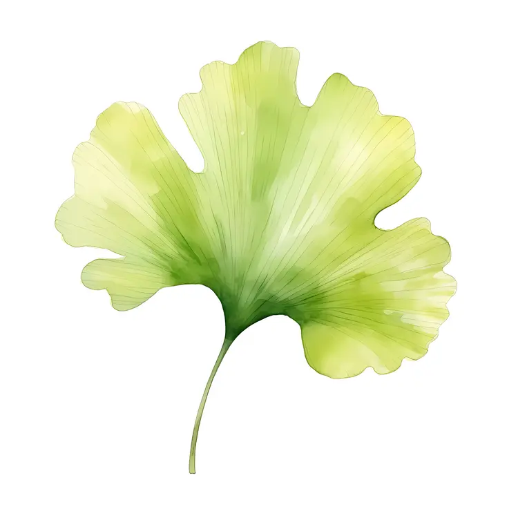 Green Ginkgo Leaf Illustration