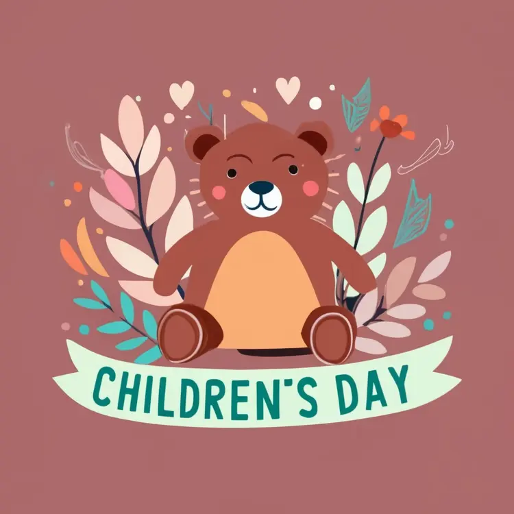 Cute Bear for Children's Day Celebration