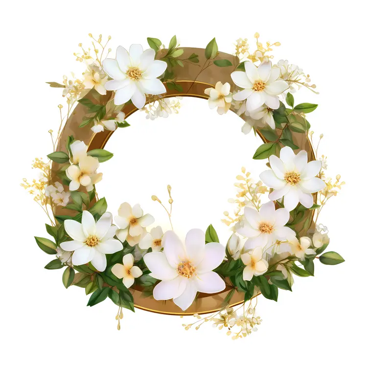 Elegant Floral Wreath with White Flowers