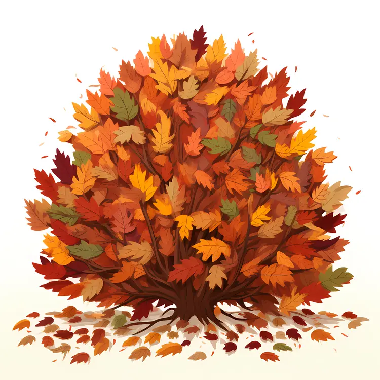Tree Covered in Autumn Leaves