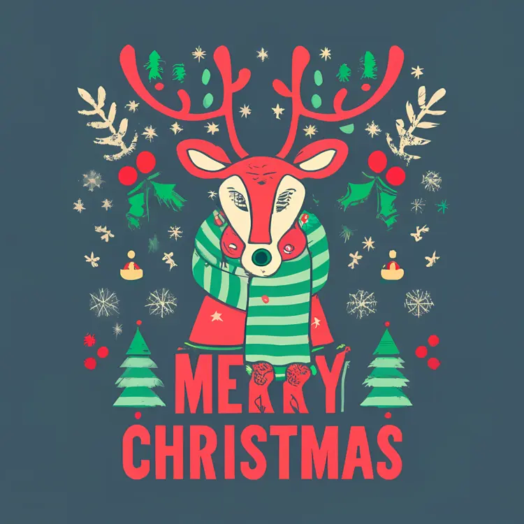 Reindeer with Scarf