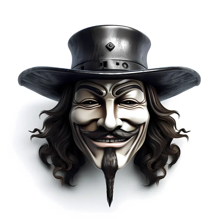 Guy Fawkes Mask with Hat