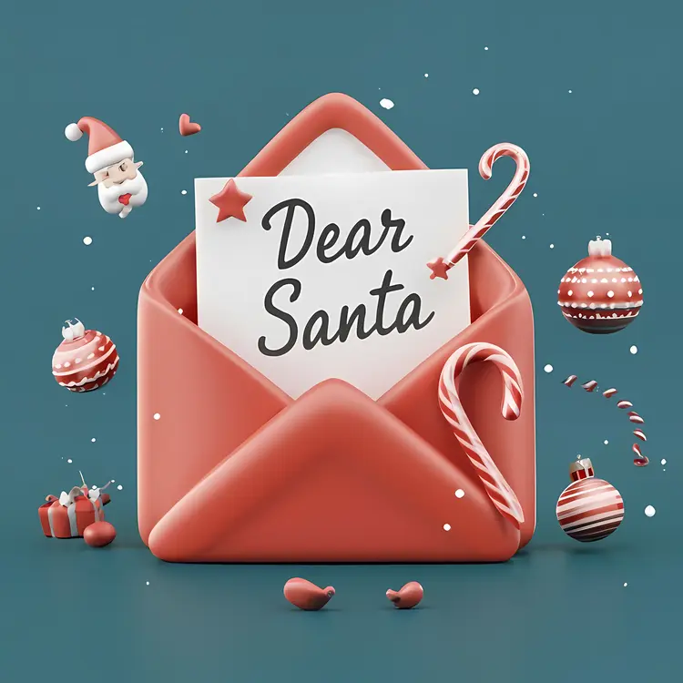 Dear Santa Letter with Candy Canes