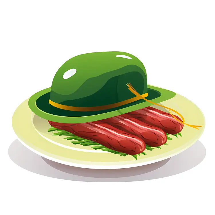 Traditional Sausages with Hat for Oktoberfest