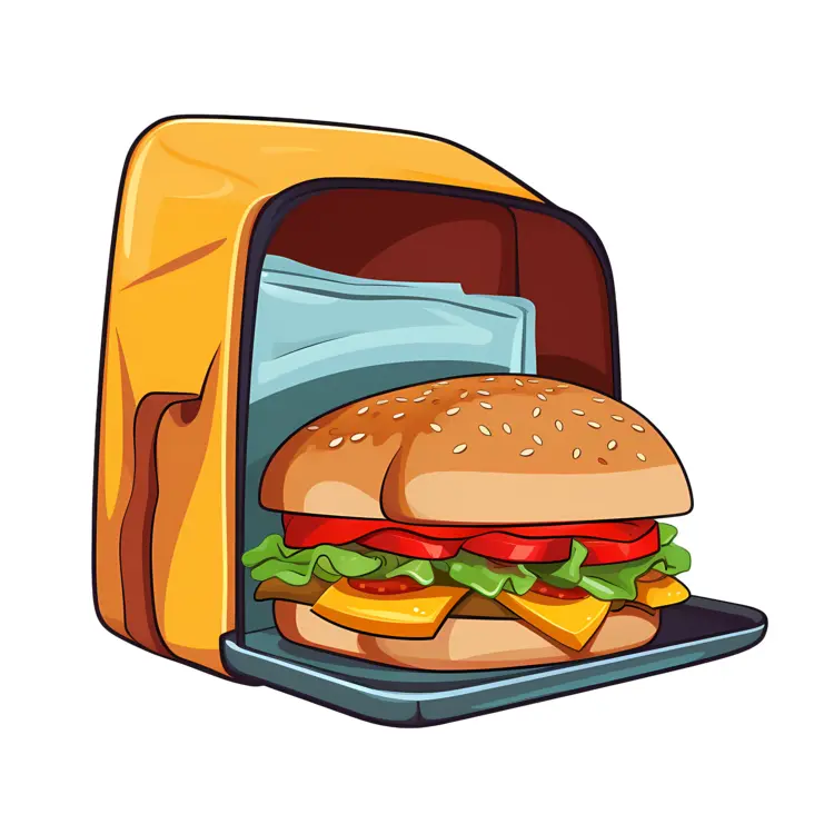 Delicious Burger in a Lunchbox