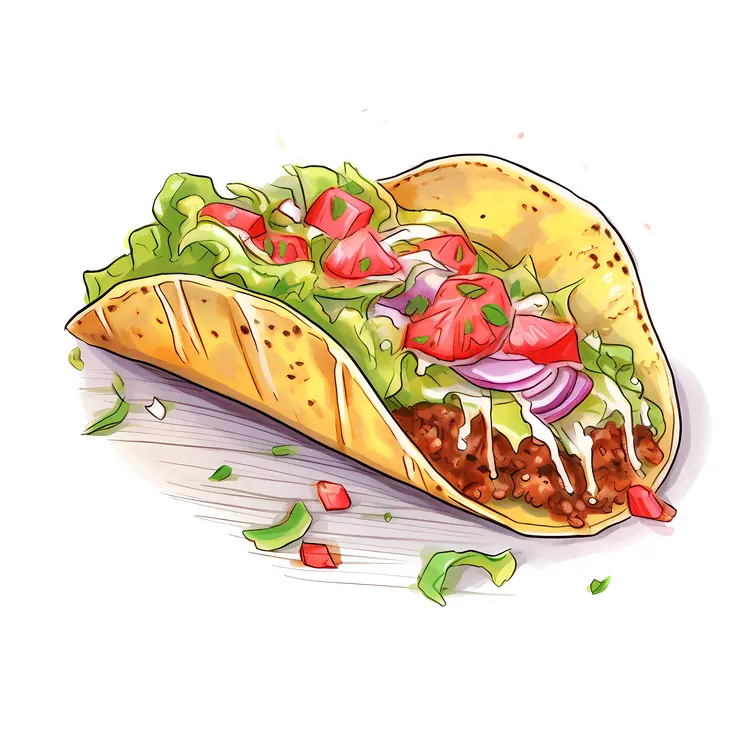 Delicious Taco with Fresh Vegetables