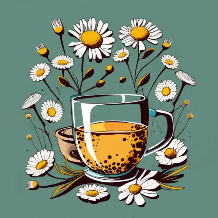 Chamomile Tea with Fresh Flowers