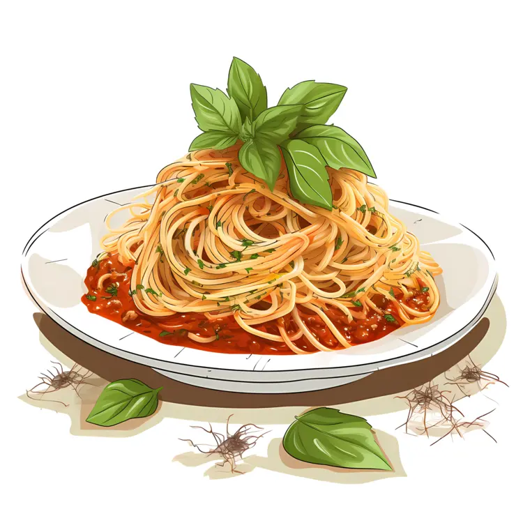 Spaghetti with Tomato Sauce and Basil
