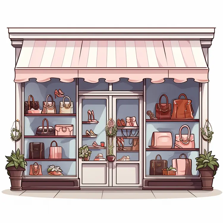 Chic Storefront Displaying Bags and Shoes