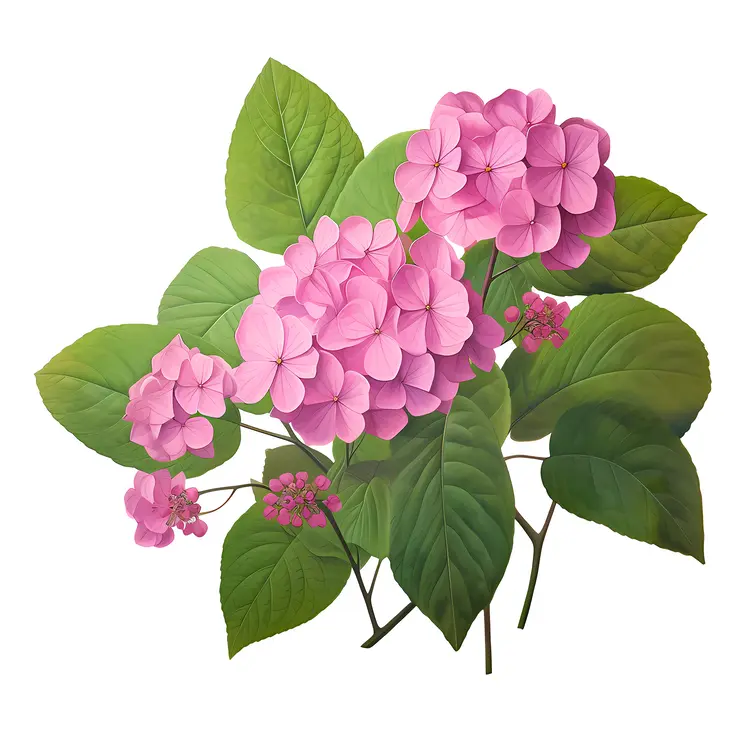 Beautiful Pink Flowers with Green Leaves