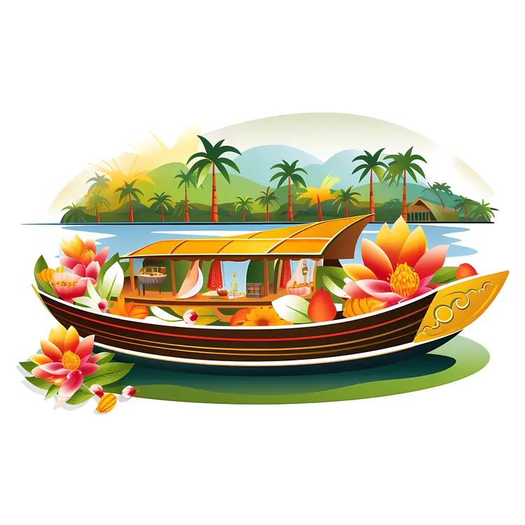 Beautiful Houseboat in Tropical Scenery