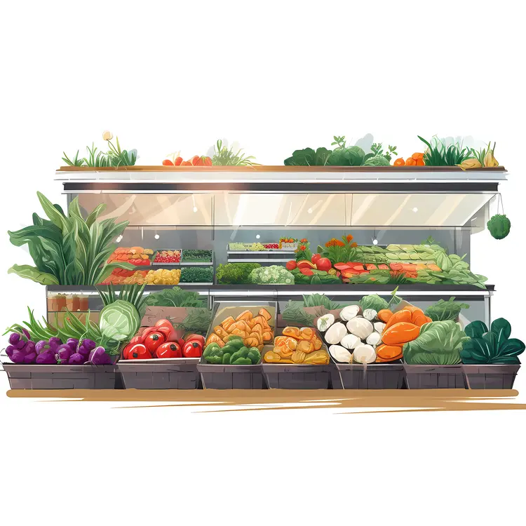 Fresh Vegetable Display at Market